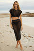 PQ Swim Black Crochet Midi Skirt